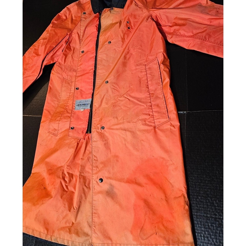 Nylolite by Blauer Orange Black Reversible Rain Coat Solid Nylon Mens Size 40S